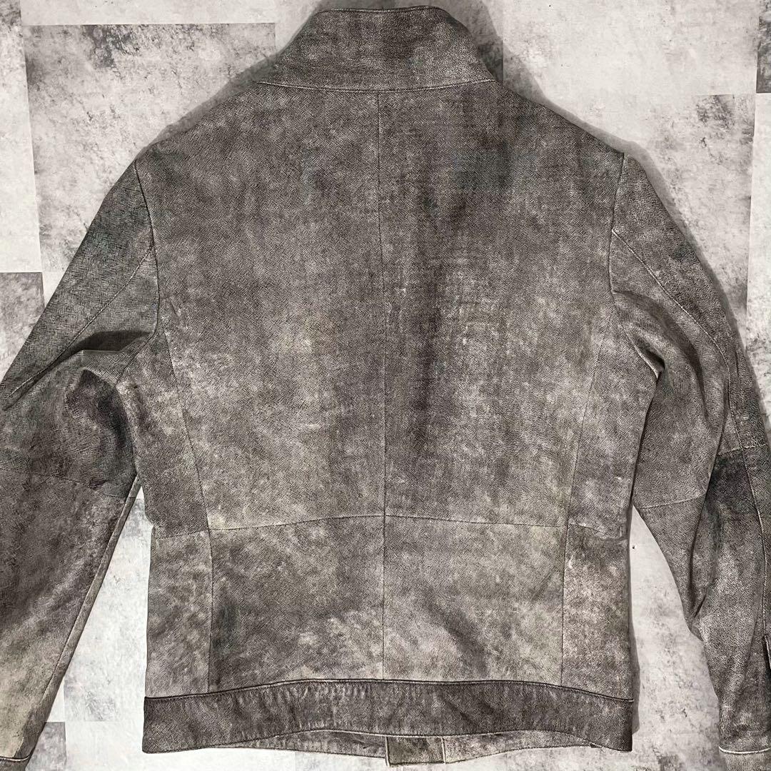 COMME CA MEN レザー ブルゾン ジャケット デニム デザイン 羊革