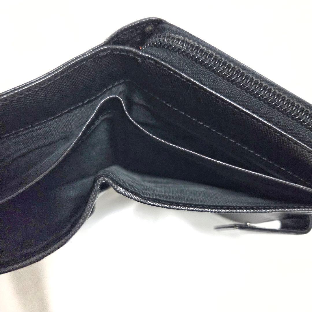 0時まで PRADA 二つ折り財布 三角ロゴ サフィアーノレザー ブラック