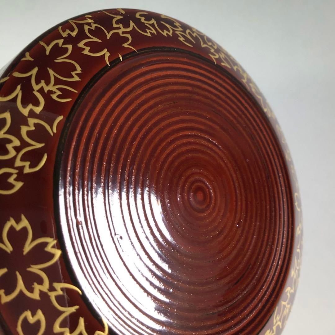 Ｐ９５５　棗　『清山作』『溜塗』『桜蒔絵』『雪吹棗』　共箱　茶道具