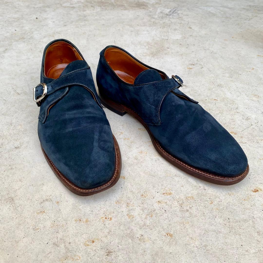 Alden17031F★サイズ9D★スエード★ネイビー★モンクストラップ