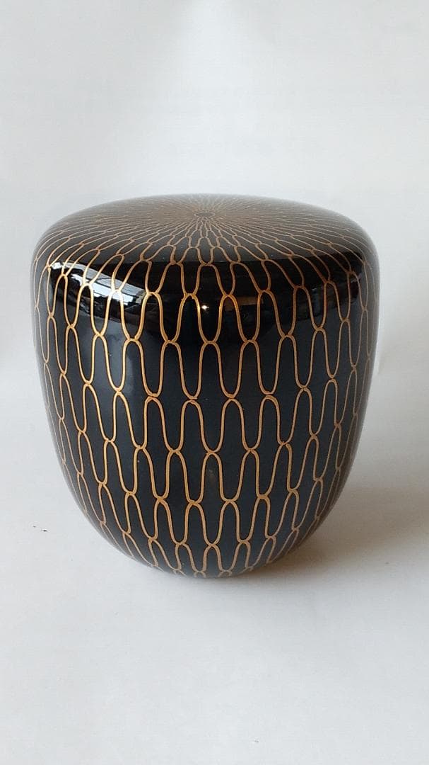 初瀬川柳庵 作 出世 アミ棗 即中斎好 宗匠在判箱書 花押 共箱 共布 新品