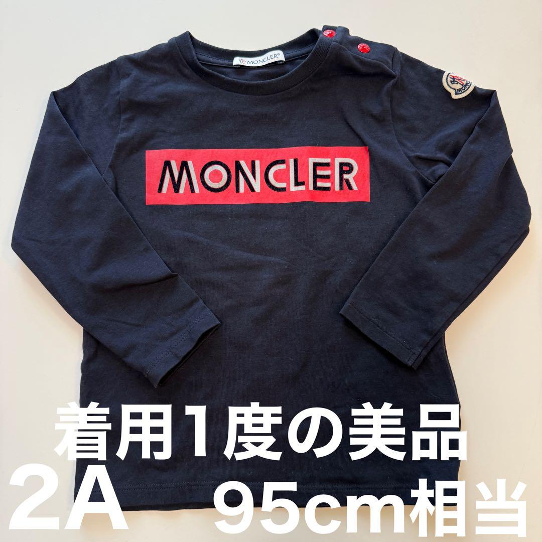 【極美品】MONCLER モンクレール　ネイビー ロゴ Tシャツ 2A 95cm