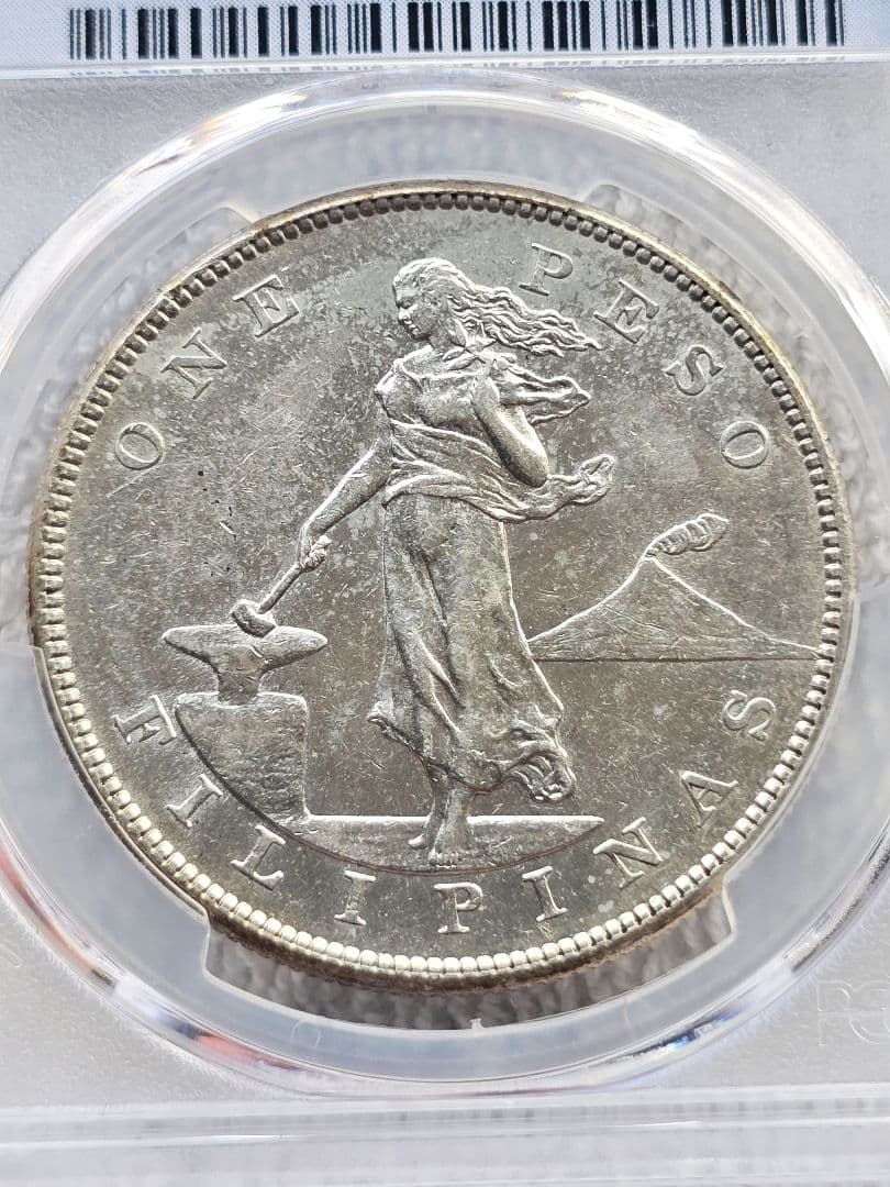 アメリカ領 フィリピン 大型銀貨 1ペソ シルバー 1904年 希少 PCGS