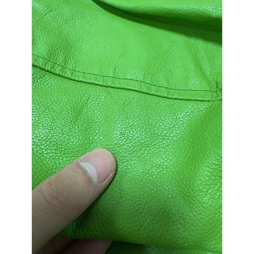 vintage 90s イグアナグリーン 短丈 オーバーサイズレザージャケット