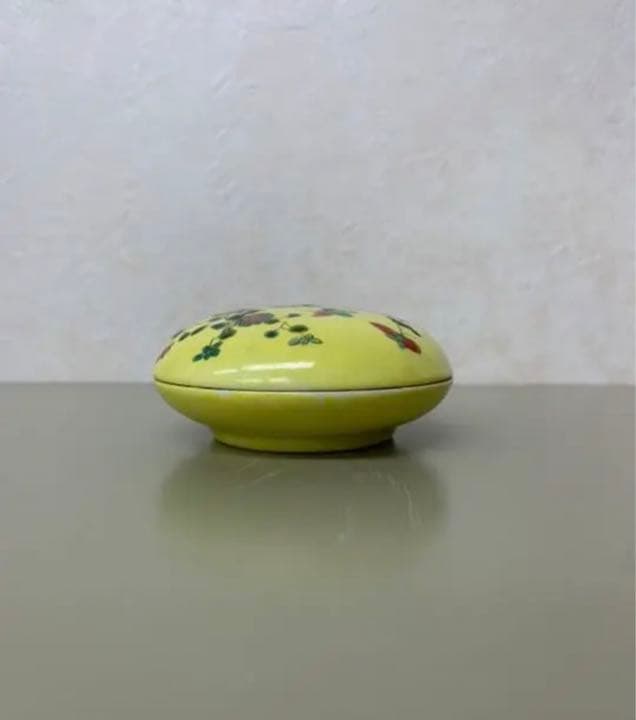 中国清光绪年製琺瑯彩•粉彩香盒　骨董唐物コレクション古美術品アンティーク江戸青磁