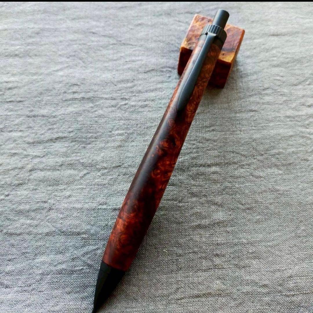 ローズウッド瘤　工房楔　監修金具　木軸シャープペン　ボールペン　0.5mm