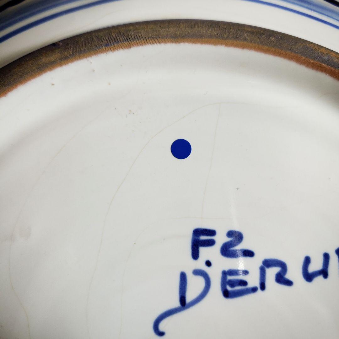 大皿　イタリア　デルータ　マヨリカ焼　染付