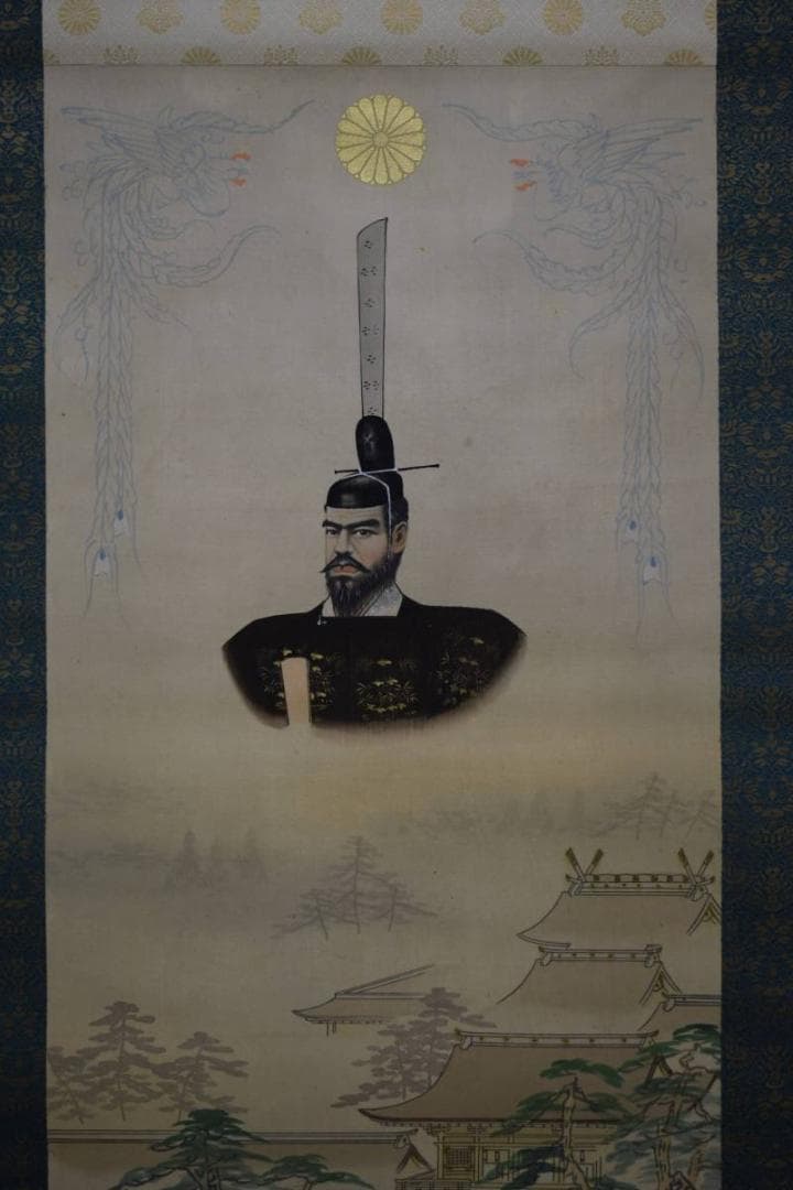 真作/加藤國堂/明治神官図/桐共箱二重箱付/布袋屋掛軸HE-541