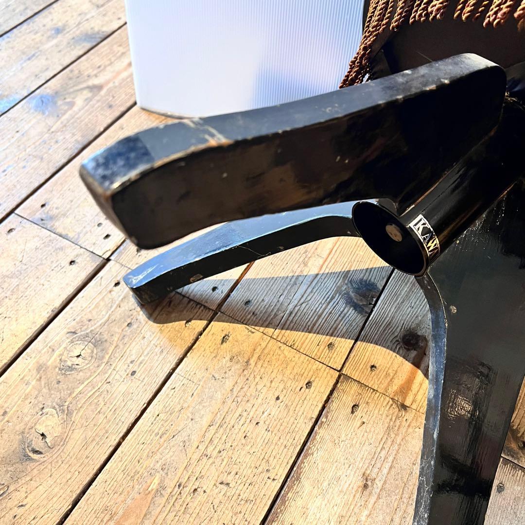 KAWAI ピアノ 丸椅子 レトロ アンティーク 回転イス チェア 紫 パープル