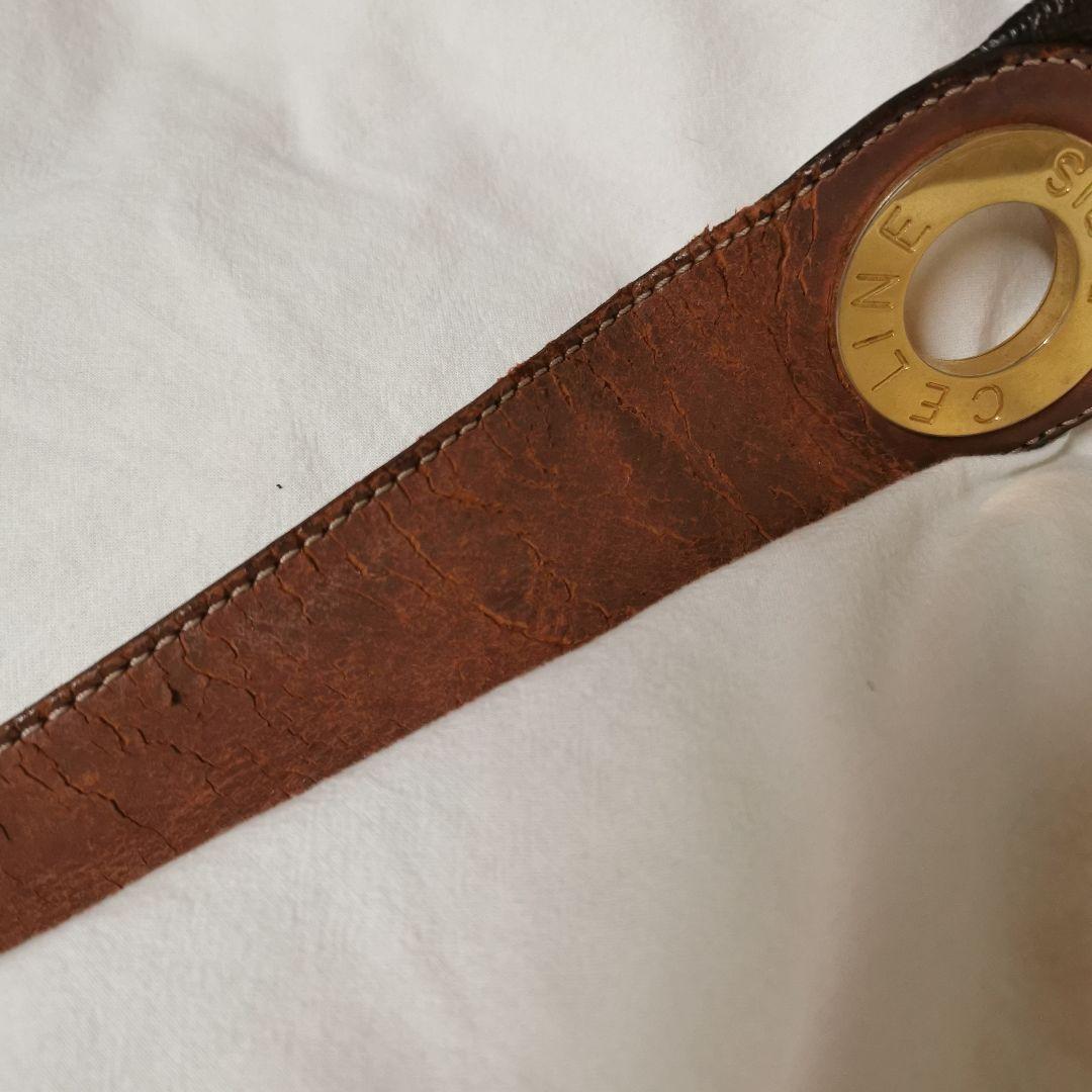 セリーヌ ショルダーバッグ PVC レザー サークル金具 マカダム