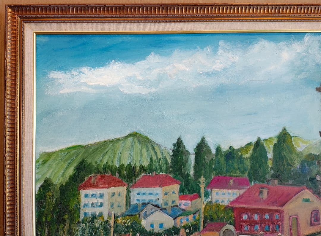 【送料込】特大F30号 プロヴァンス風景画 油彩画＆額縁セット /大型アート