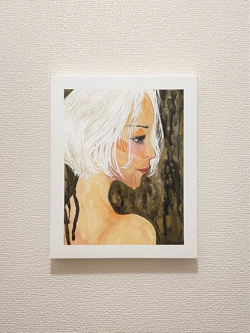 泣いている女性の絵