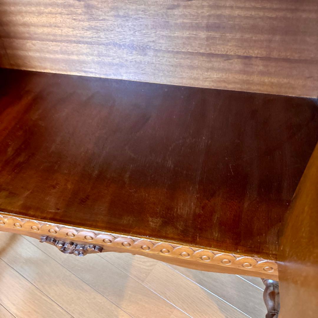 イタリア製 アンティーク彫刻サイドボード(ドイリー付き)天使の絵画はオマケ☆