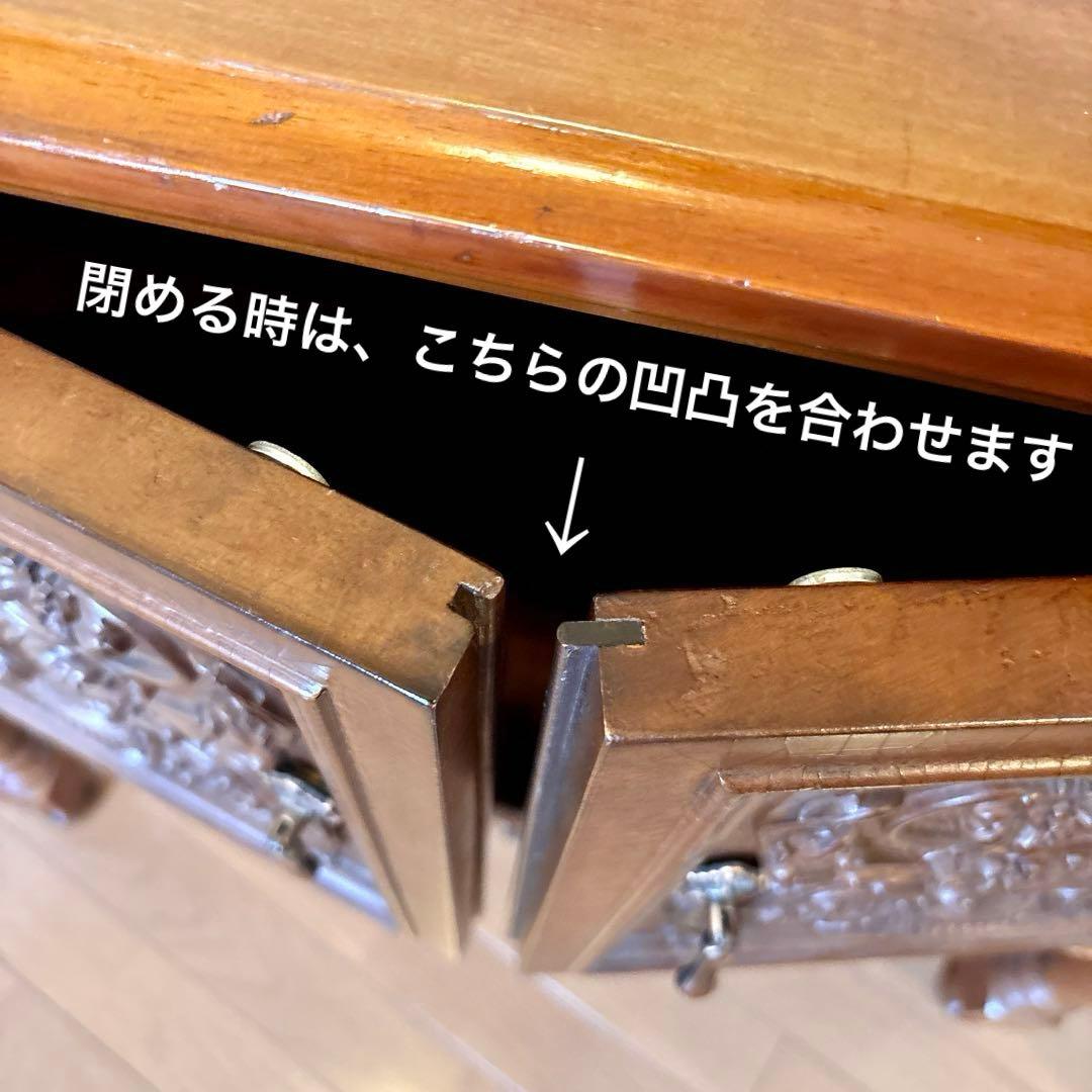 イタリア製 アンティーク彫刻サイドボード(ドイリー付き)天使の絵画はオマケ☆