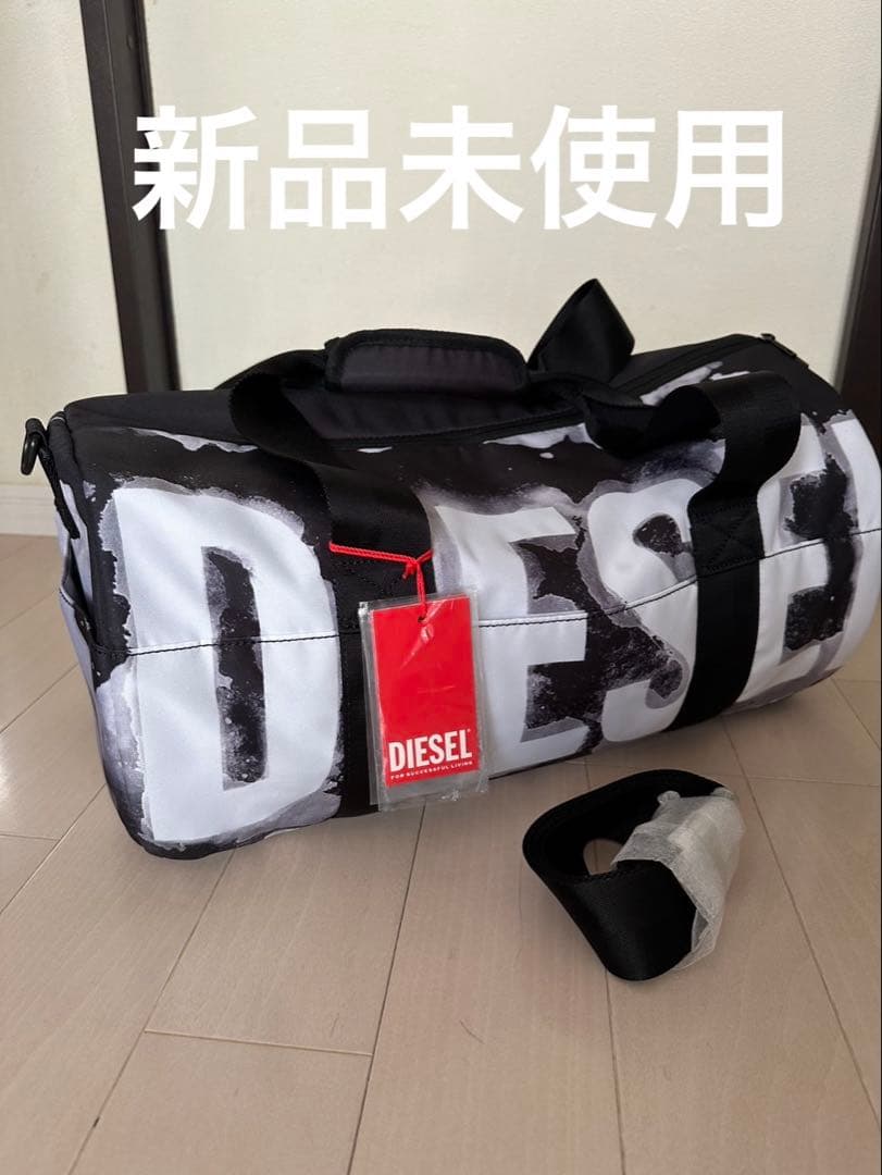 新品　DIESEL　ディーゼル　ボストンバッグ　大容量　ロゴ　ブラック　２WAY