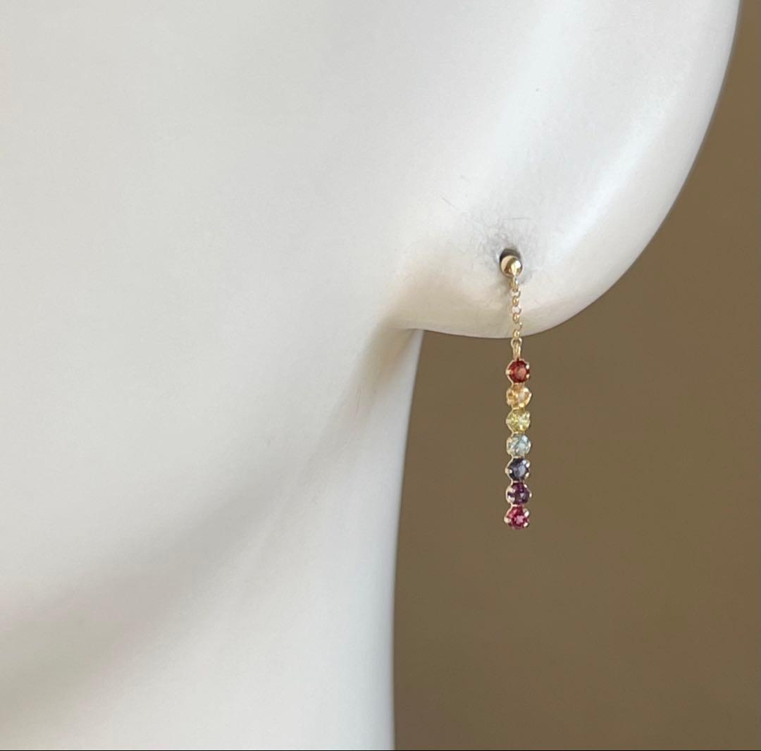 新品　k10 揺れる アミュレット　御守り　ピアス　10金