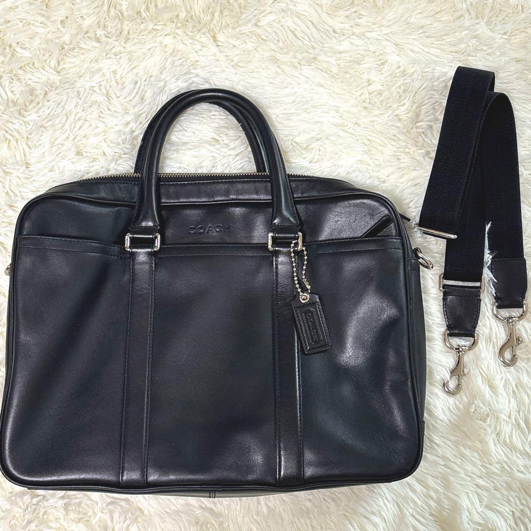 COACH ビジネスバッグ 71066 ブリーフケース レザー 黒