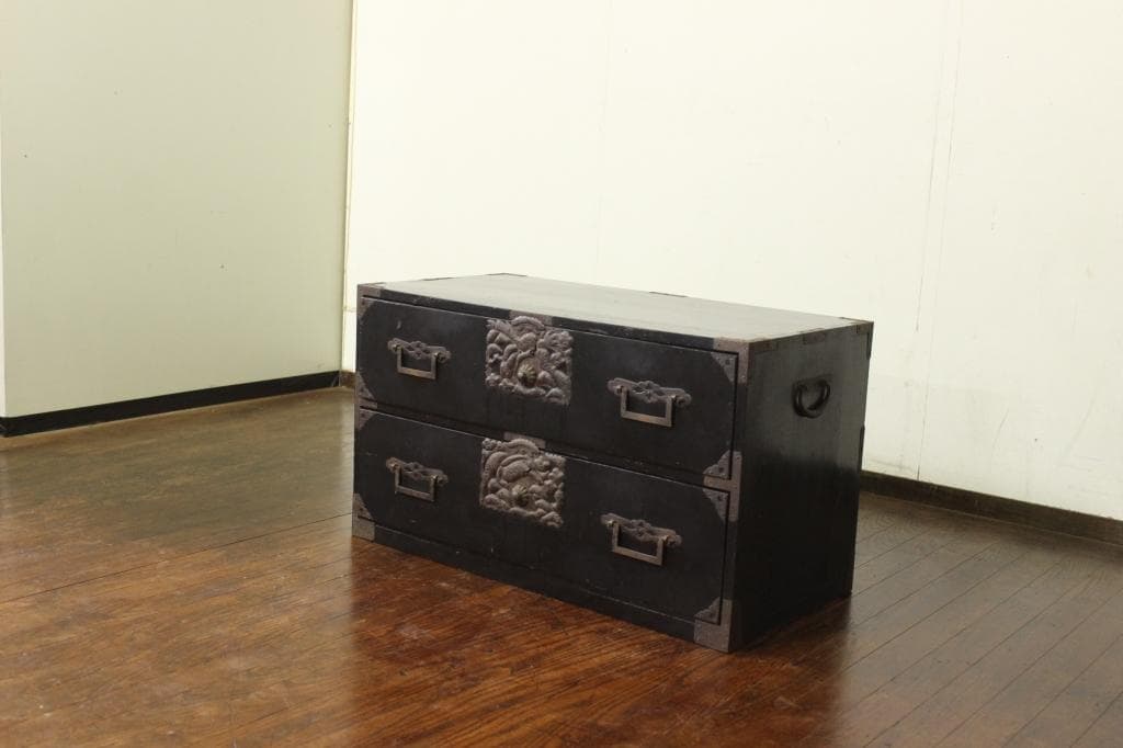 打出金具！庄内箪笥 古家具/古民家/時代箪笥/チェスト/和家具/古道具/古民具