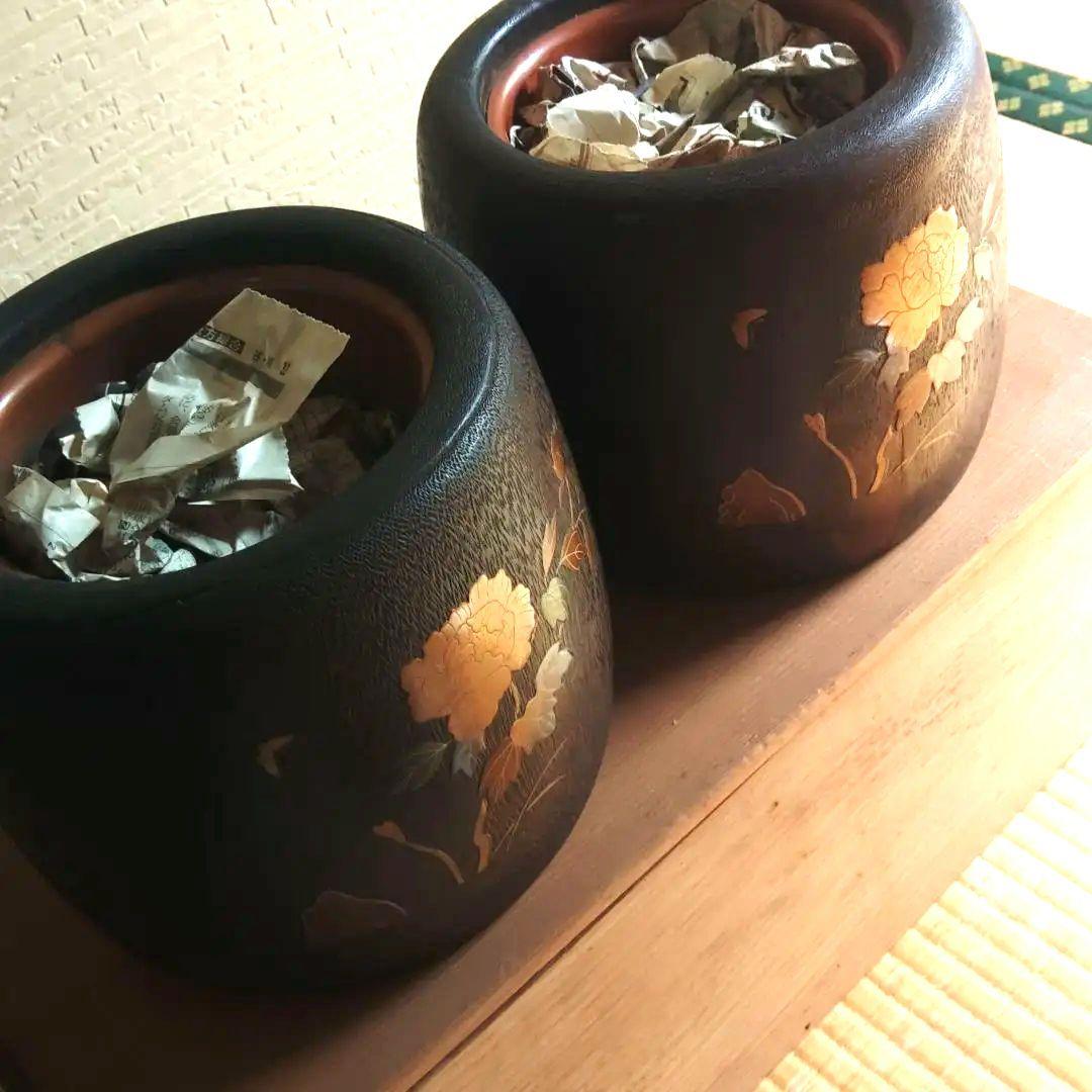 金沢工芸　桐火鉢　螺鈿蒔絵　一対火鉢