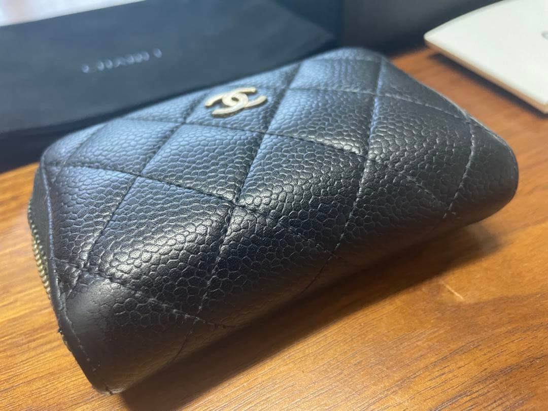 ジャンク シャネル 中古 ケース ミニ財布 キャビア