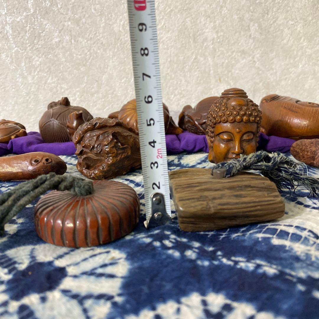 木彫　根付　置物　十三個