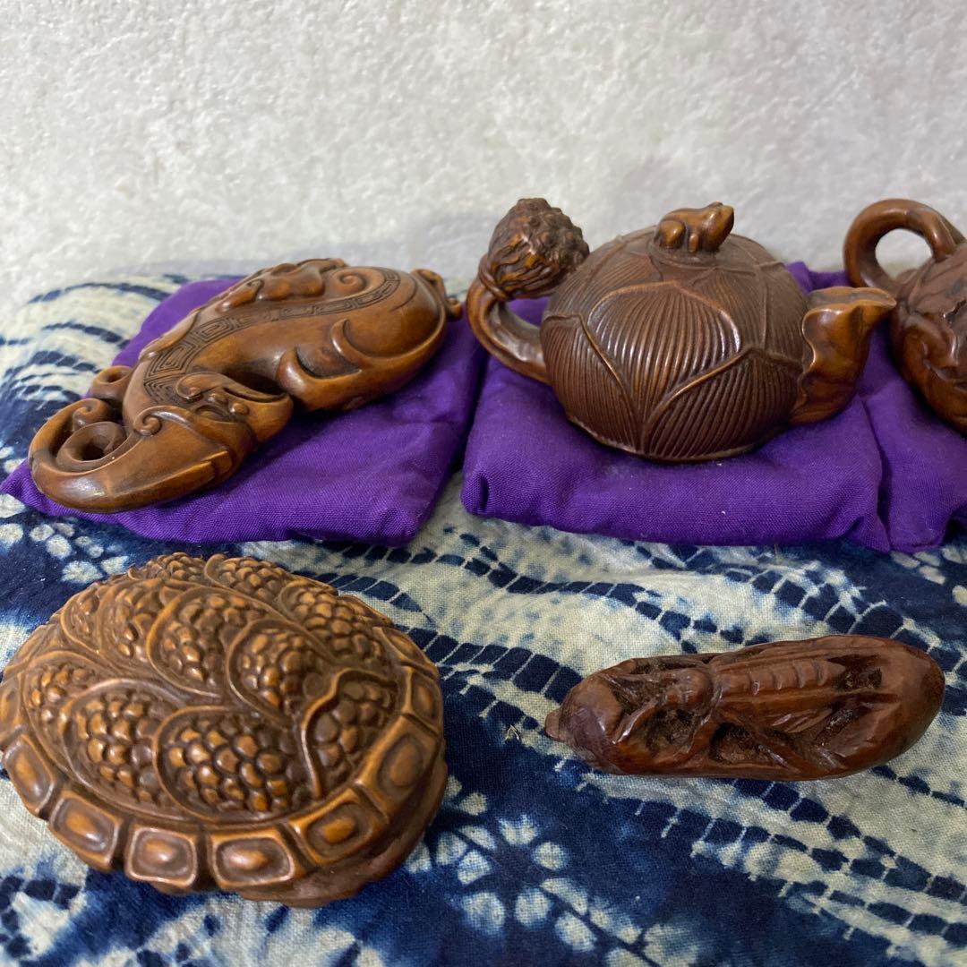 木彫　根付　置物　十三個