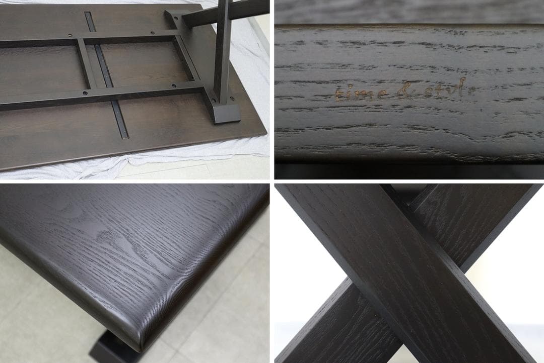 美品 TIME & STYLLE ダイニングテーブル 無垢材 旭川家具 6人用