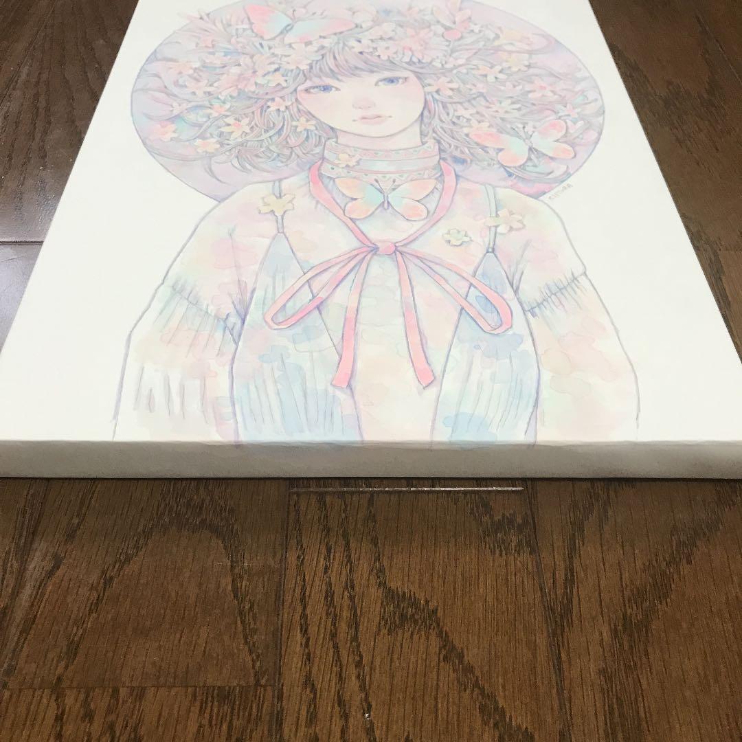 ★木村智博「たわむれる」木製パネル アクリルガッシュ 色鉛筆 鉛筆 額付き