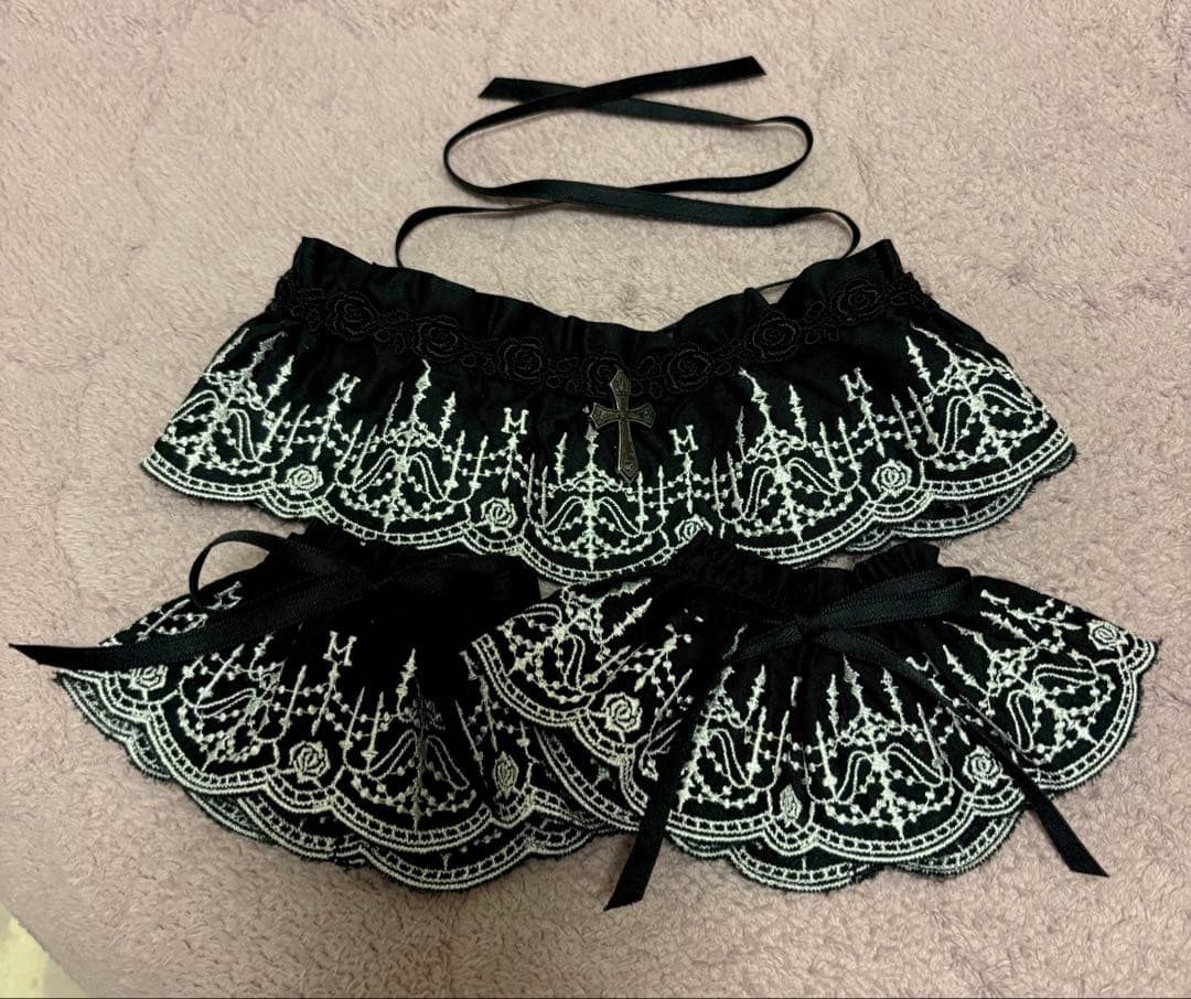 モワティエ シャンデリアレース チョーカー＆お袖とめセット 送料込 美品