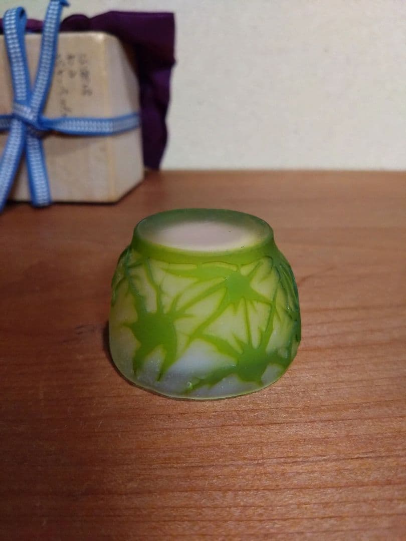 ガレ 被せガラス 羊歯紋盃