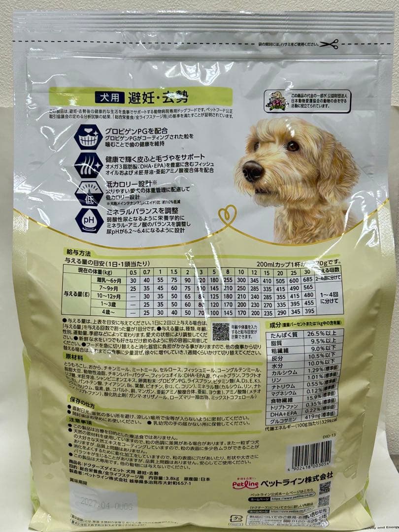 哲さん用 ドクターズダイエット 避妊・去勢 犬用 3.8kg