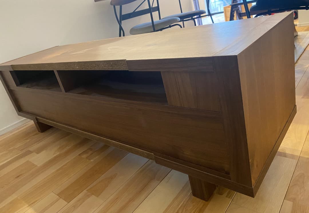 【美品】ウォールナット無垢材 関家具 テレビ台 150cm 引き出し付き