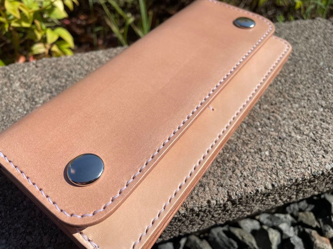ロングトラッカーウォレット ヌメ革 ハンドメイド レザーウォレット