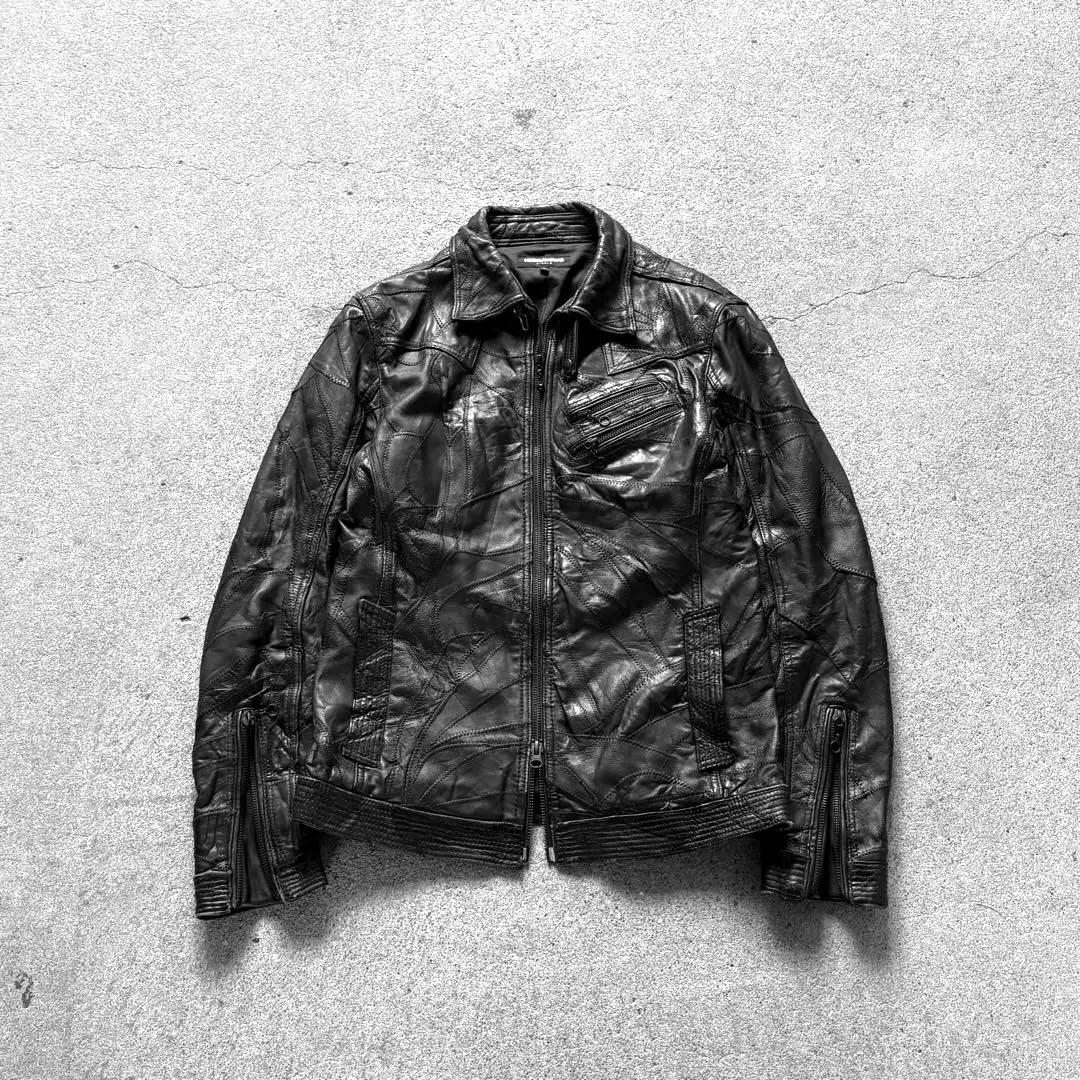 00's vintage ギミック　レザージャケット　アーカイブ　y2k