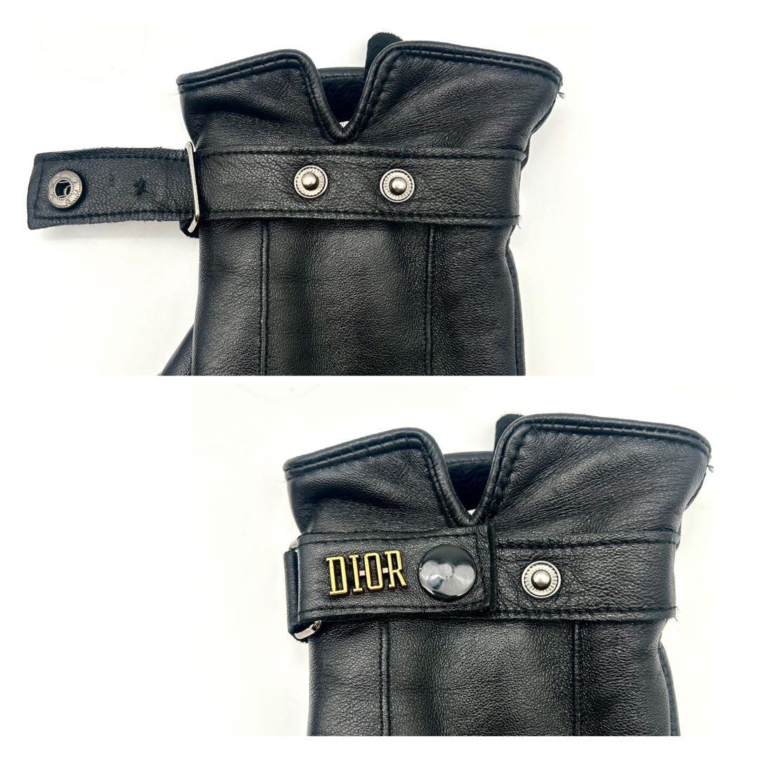 【希少・ヴィンテージ品】DIOR ディオール レザーグローブ 本革 ブラック