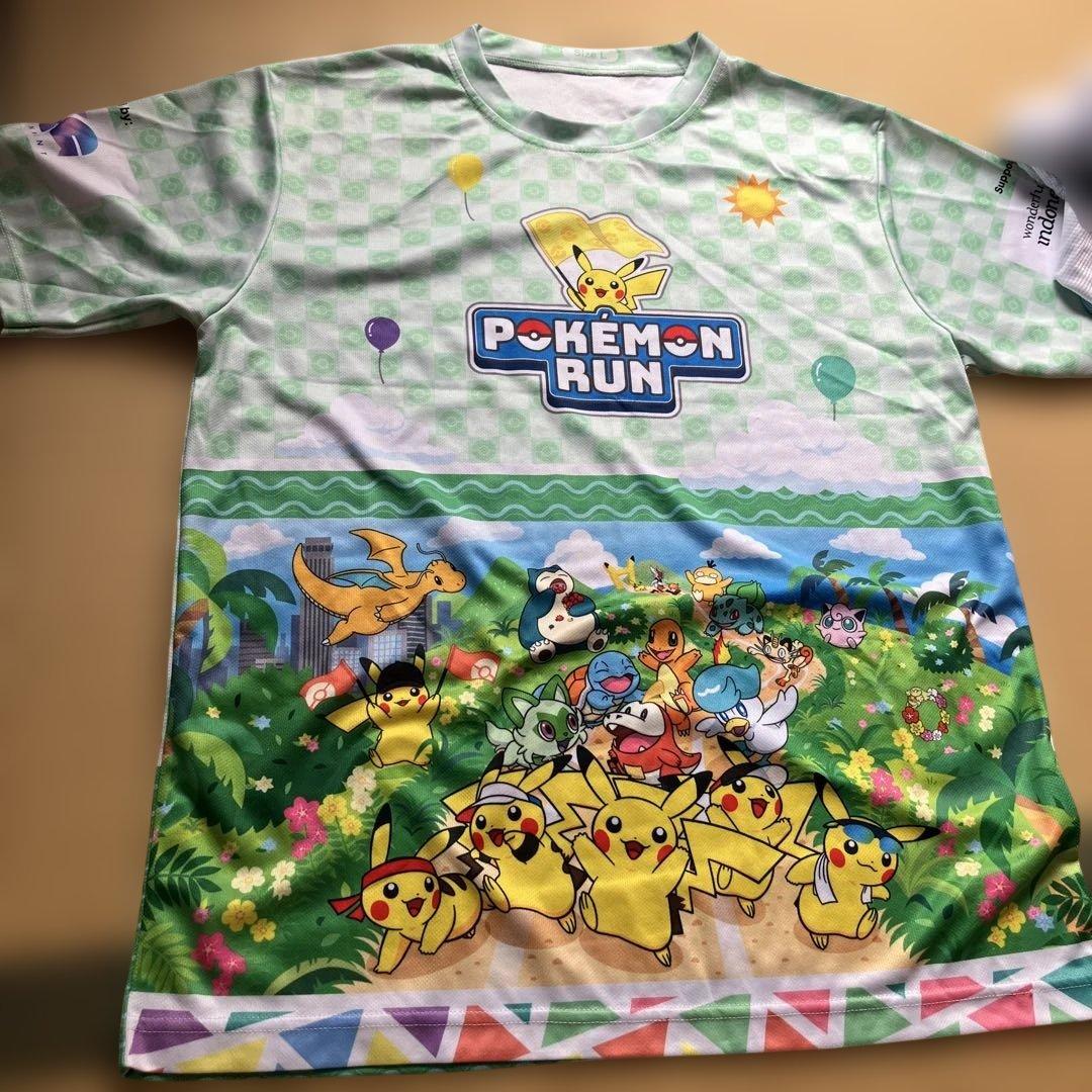 インドネシア　スラバヤ　ポケモン　マラソン　Tシャツ　バック　メダル
