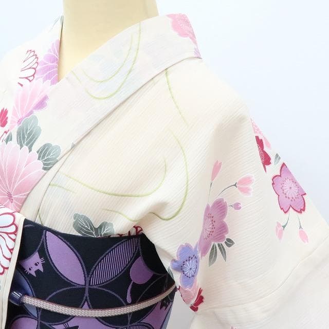 専用Y3039◆美品 洗える夏着物 hiromichi nakano 縦絽 浴衣