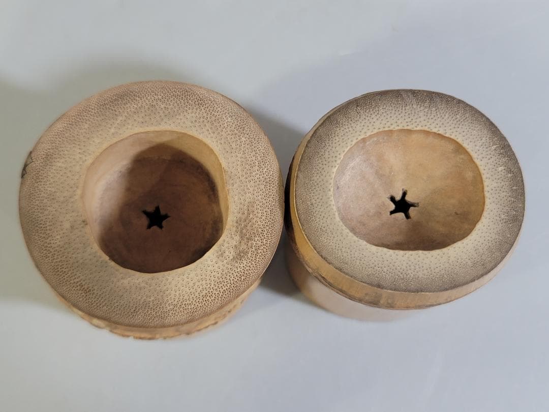 茶道具 竹 蓋置 一対 共箱 煤竹 茶杓 まとめて DT286