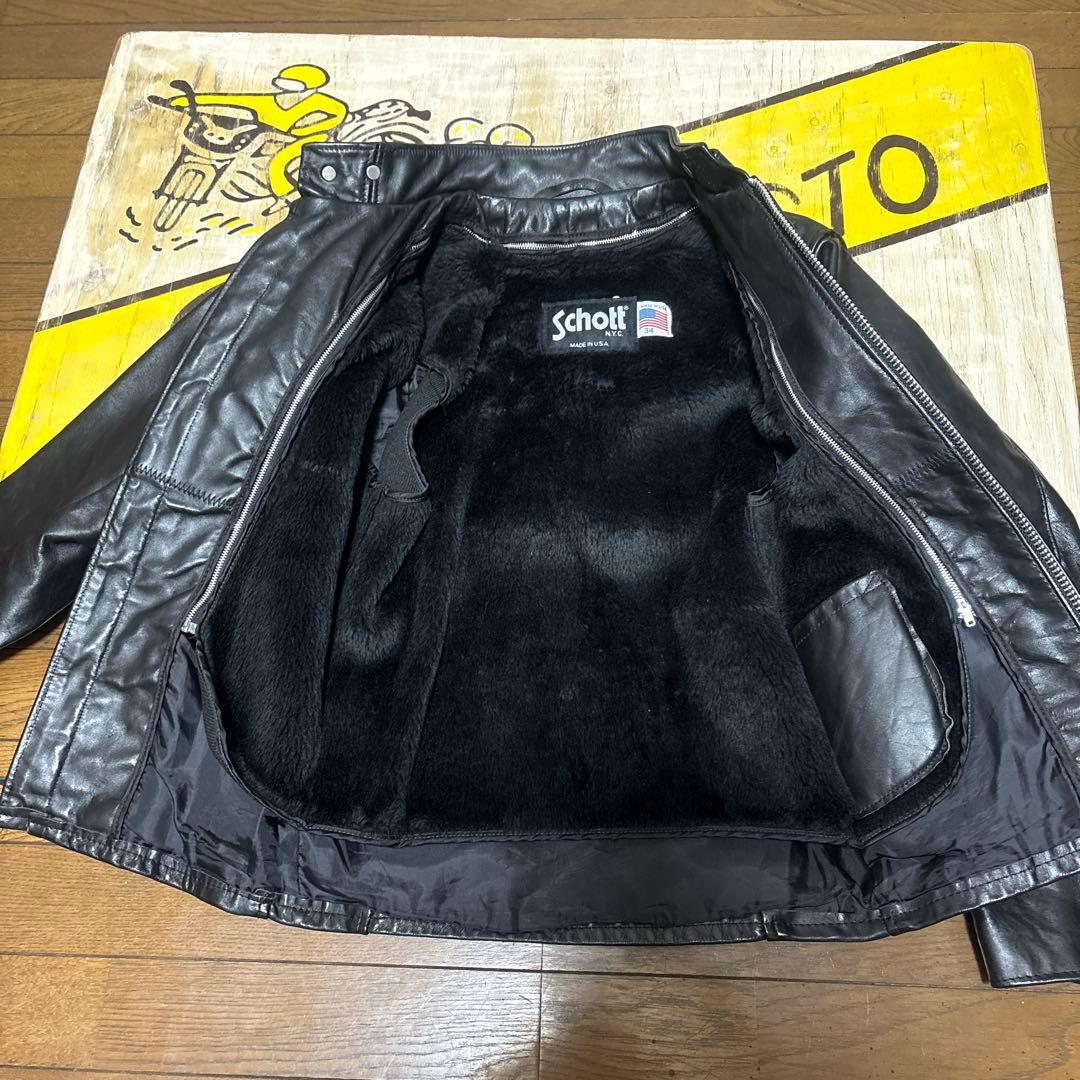 美品‼️schott641 34インチ　ライダース　インナーボア付