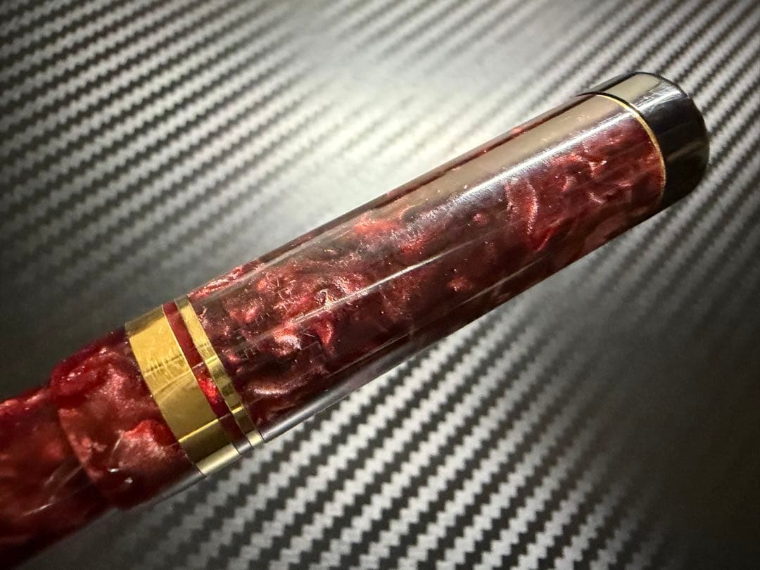 美品 パーカー デュオフォールド インターナショナル レッド XF 極細 万年筆