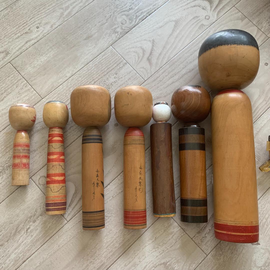 昭和レトロ 伝統こけし人形7体まとめセット 伝統工芸 美術品　佐藤慶明　斉藤弘道