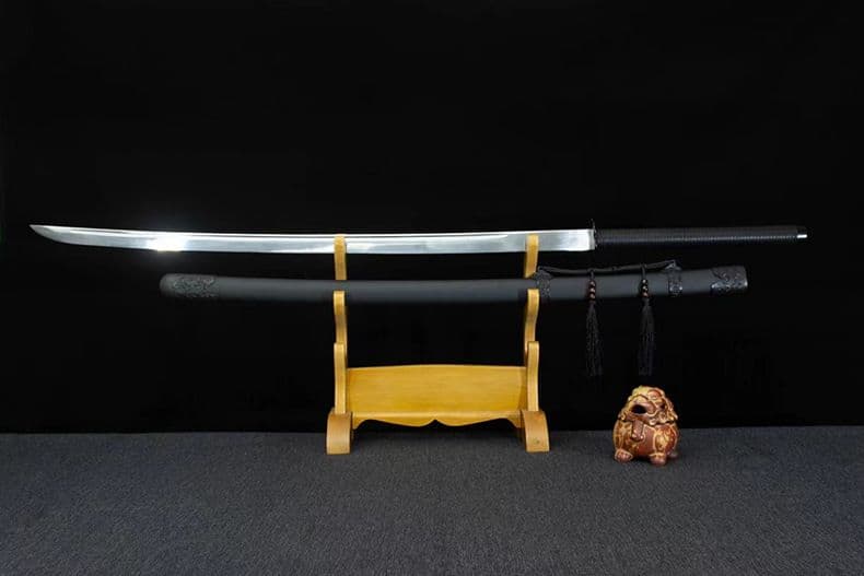 【黒逆苗刀】繍春刀 牛尾刀 苗刀 手鍛造打 鋼刀 冷兵器 古兵器 武具 刀装具