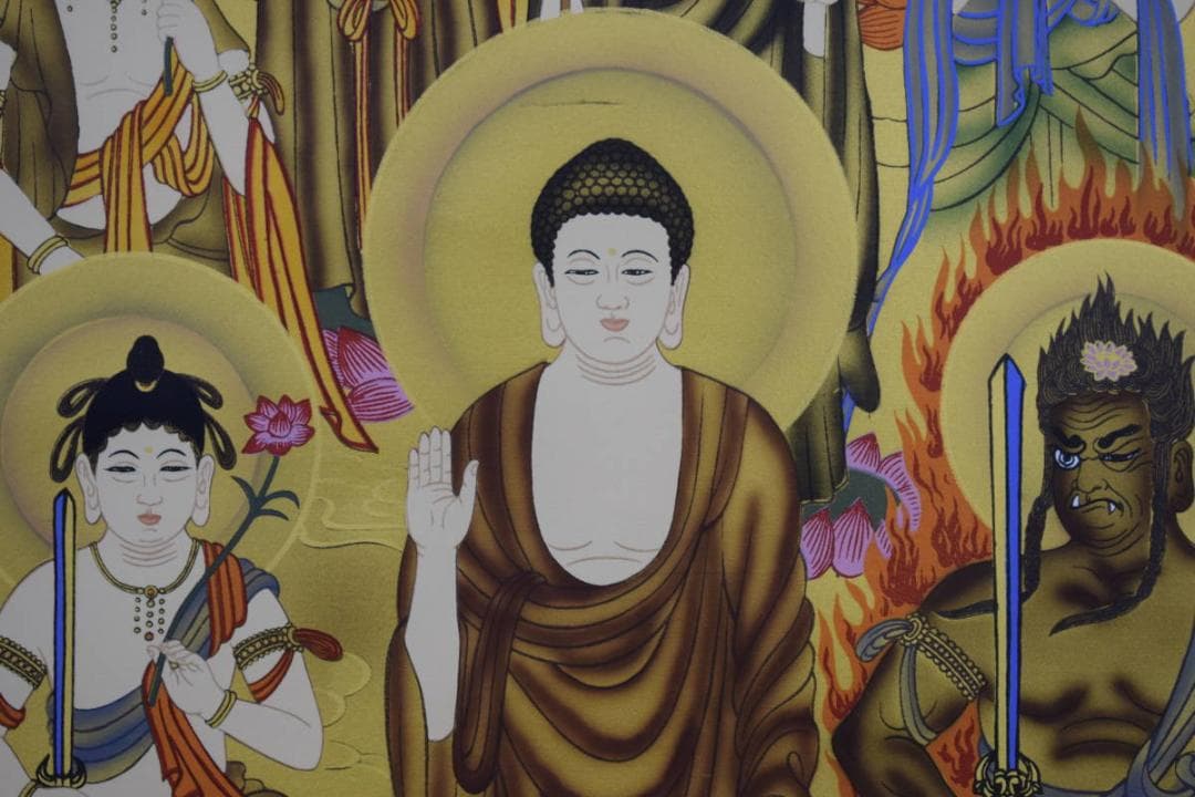 真作/松尾掬心/十三佛図/桐共箱付/布袋屋掛軸HE-945