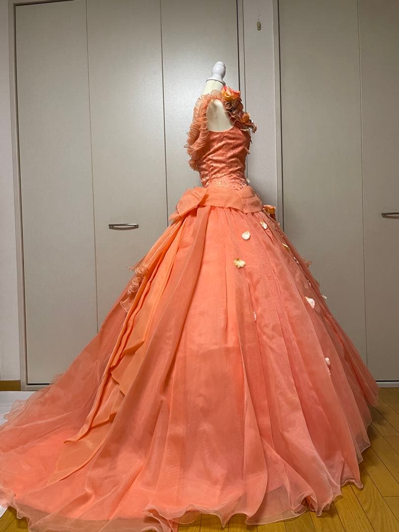 【お値下げ中】AIMER♥︎サーモンピンク(オレンジ)ドレス【エメ】