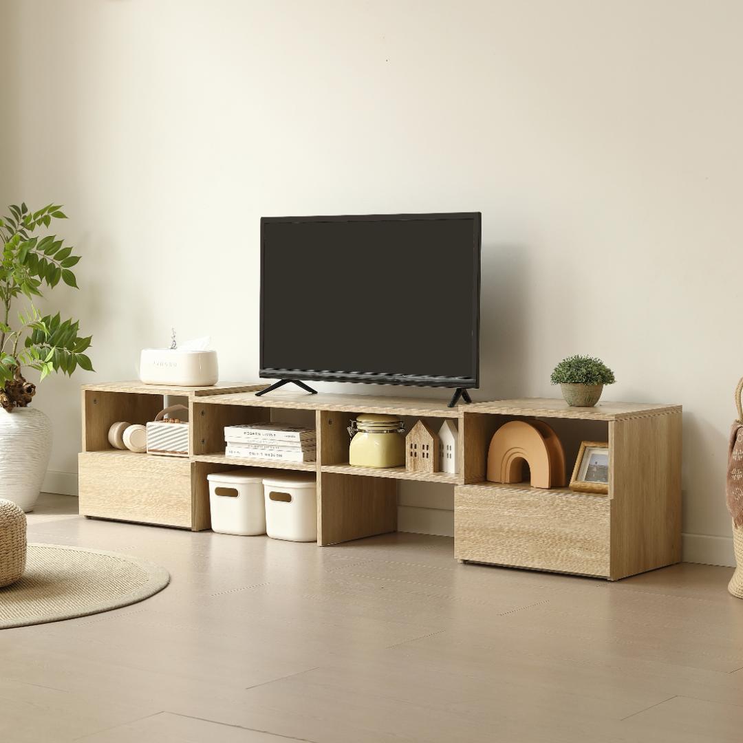 超人気！テレビ台 ローボード 伸縮自由 幅93～172cm NATURAL