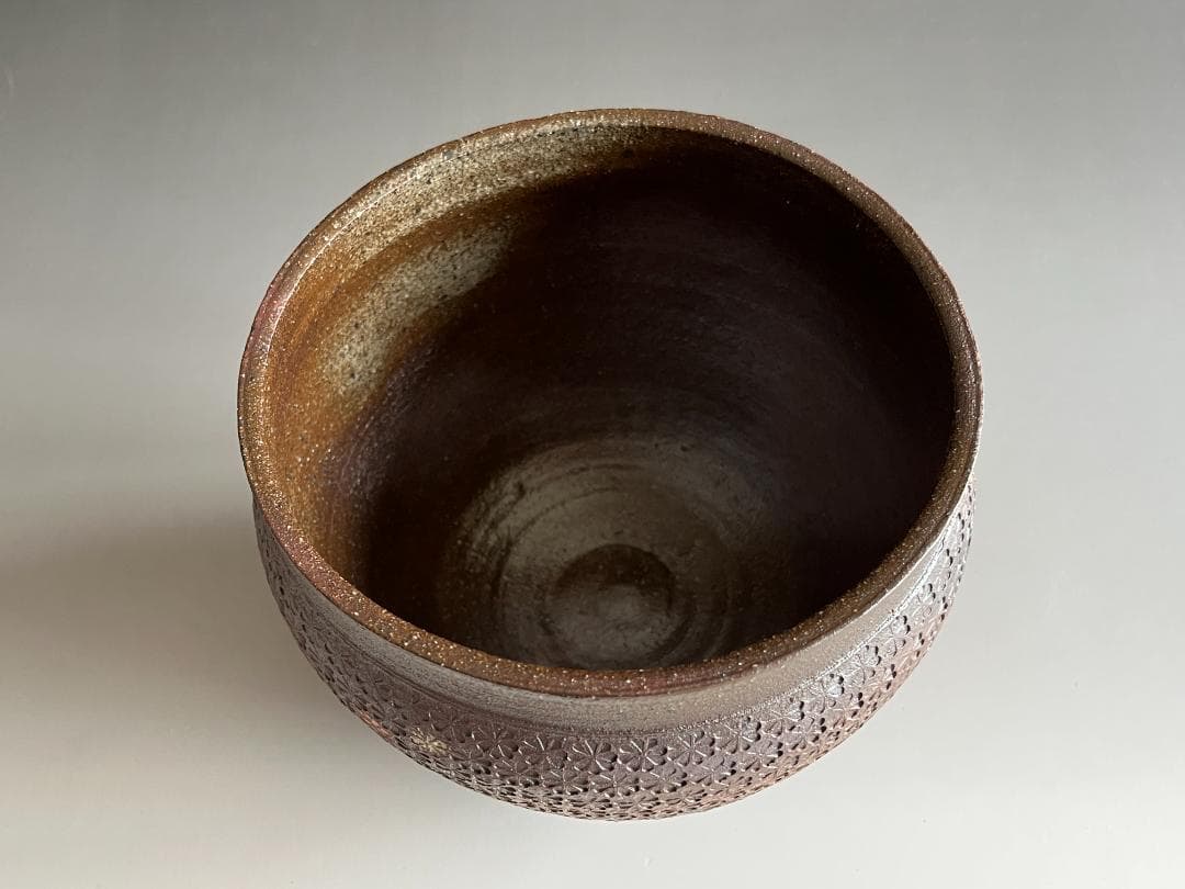 伊賀桔梗窯　印華象嵌文　水指　梅田正弘　堀内宗完　兼中斎　書付　茶道具　表千家