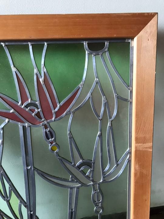 アンティーク　ステンドグラスフレーム入り