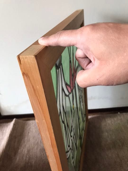 アンティーク　ステンドグラスフレーム入り