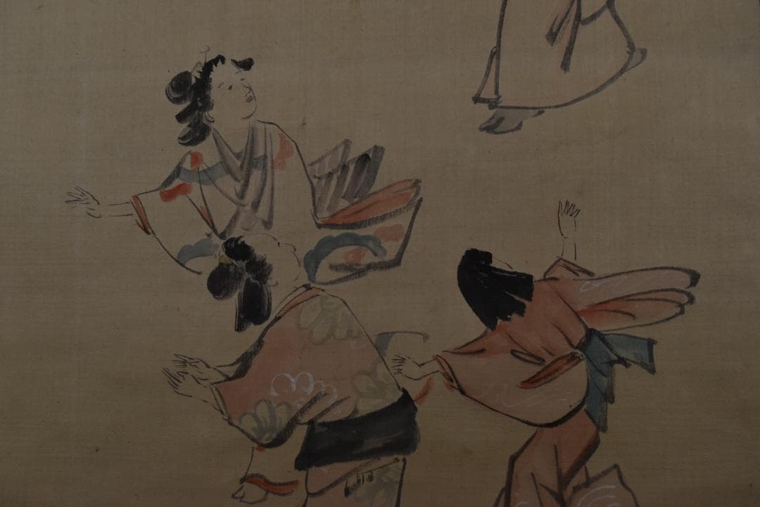 【真作】久保田米僊/大石義雄/一力茶屋に豪遊を極む/掛軸/名家伝来/Z-841