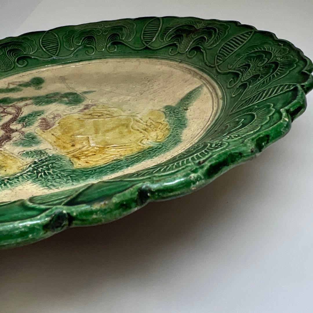 江戸中期　源内焼　大皿　幅約26㎝　東Y7-0729⭐︎2Fトコヒ